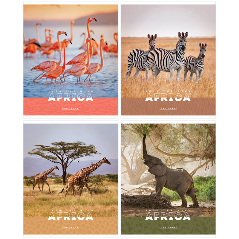 Тетрадь 96л., А5, клетка ArtSpace "Животные. Nature of Africa", эконом