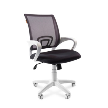 Кресло VT_Chairman 696 серый TW-12/TW-04, белый пластик