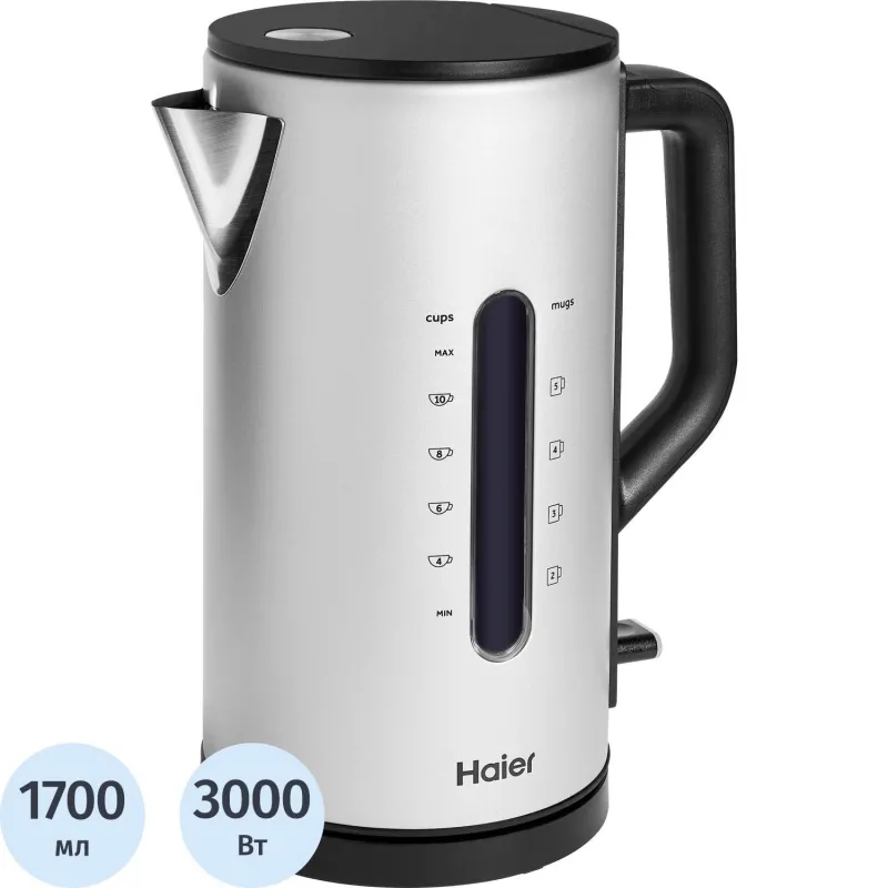 Чайник Haier HK-601,1.7 л серебристый (QA0082M00RU)