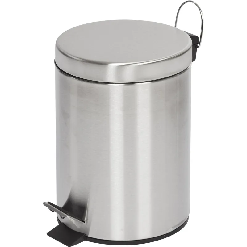 Ведро для мусора с педалью и доводчиком Luscan 5 л нержавеющая сталь/пластик (20.1х27.5 см) Ведро для мусора с педалью и доводчиком Luscan 5 л нержавеющая сталь/пластик (20.1х27.5 см)