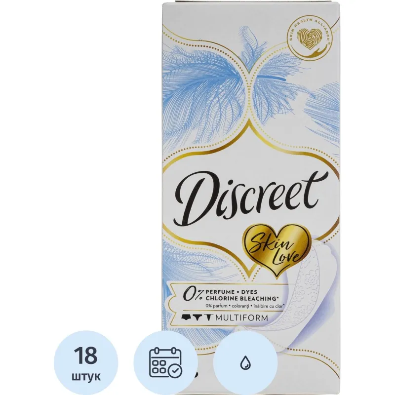 Прокладки женские ежедневные Discreet Multiform Skin Love (18 штук в упаковке)