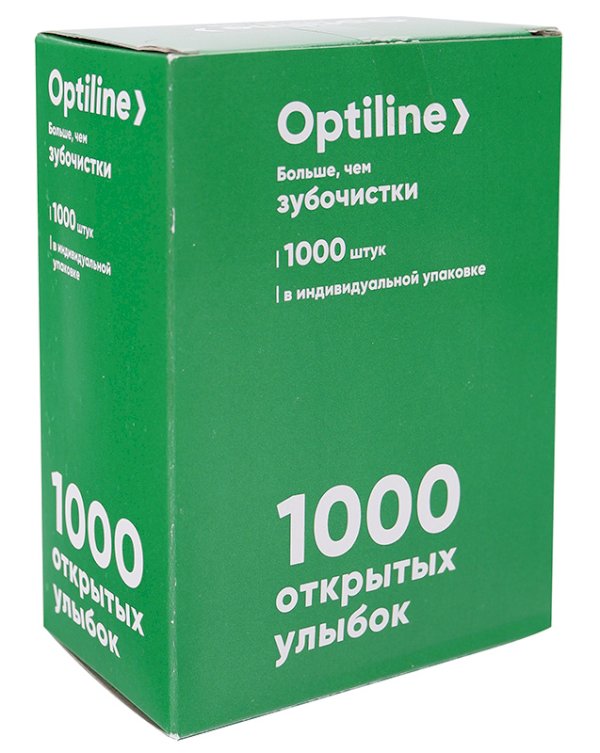 Зубочистки Optiline, бамбуковые, в индивидуальной полиэтиленовой упаковке, 100 шт