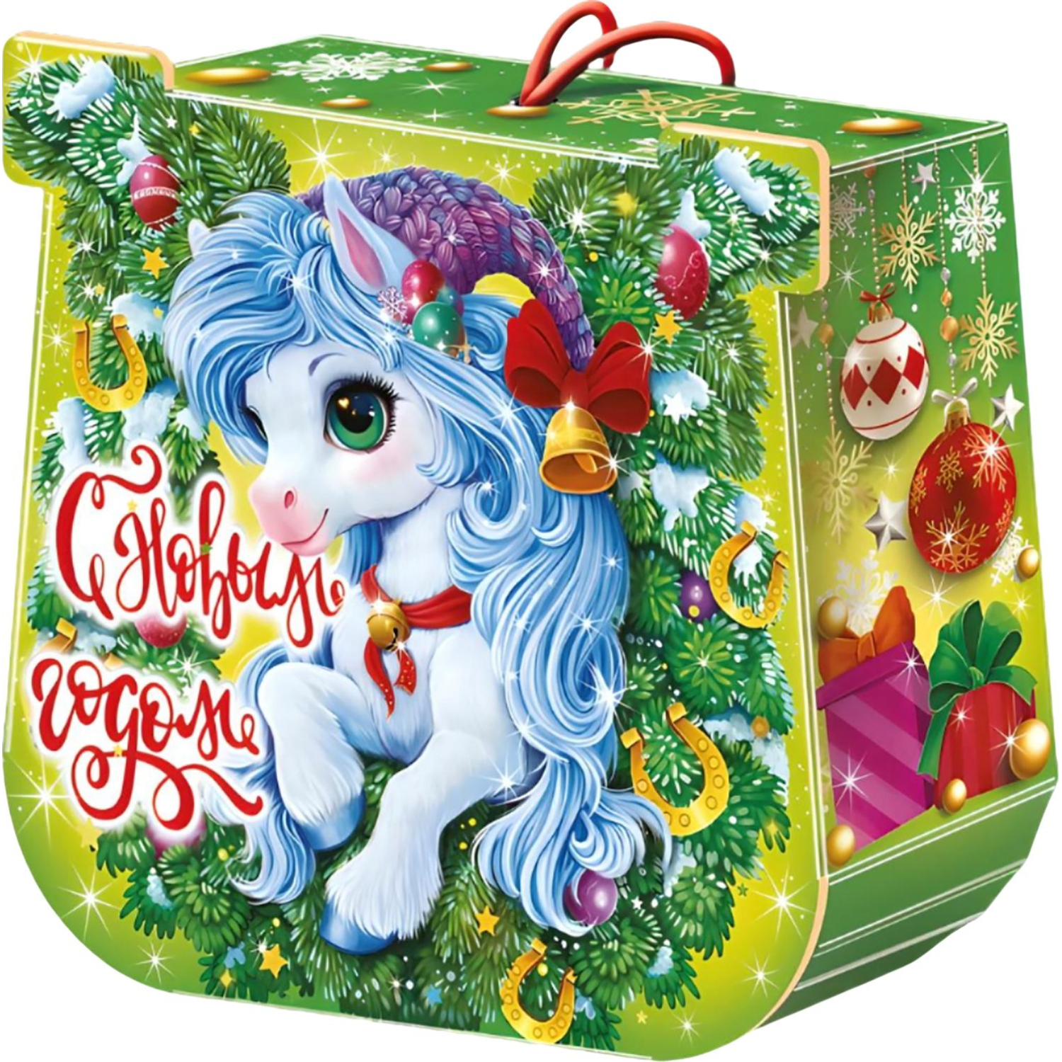 Новогодний сладкий подарок 'Зеленая подкова' 900 грамм, А25117