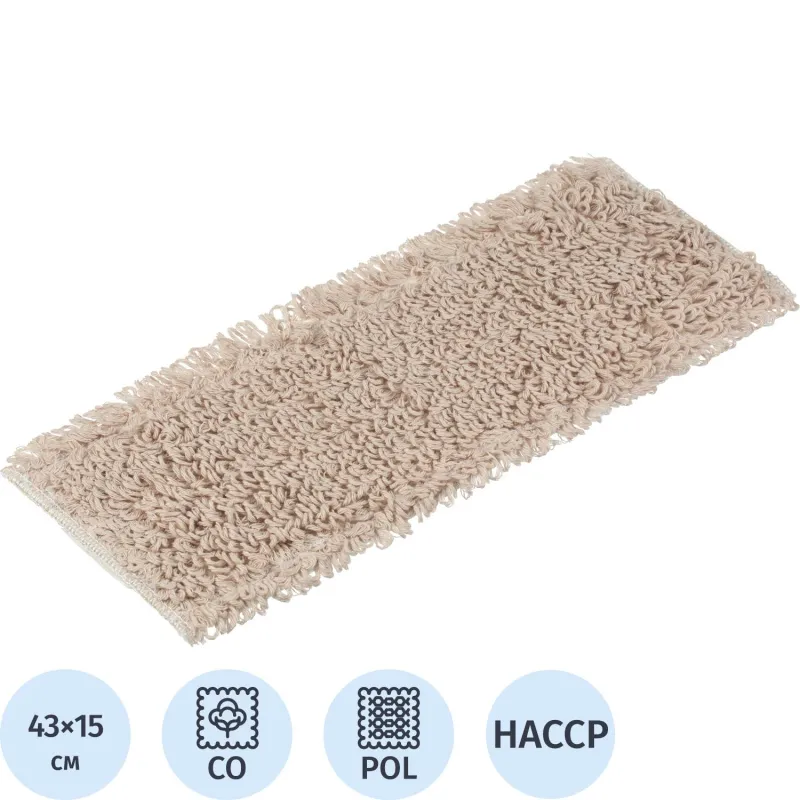 Насадка МОП петельный хлопок полиэстер (крепление карман-язык), 40 см