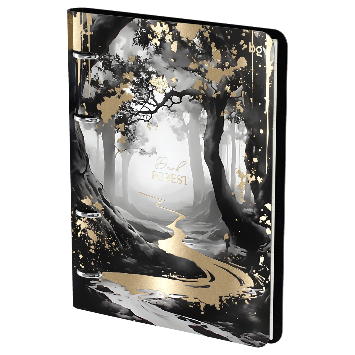 Тетрадь на кольцах А5, 120л., кожзам,  BG "Dark forest"