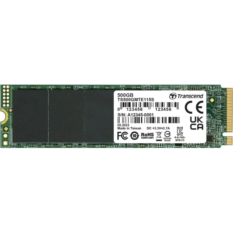 SSD накопитель Transcend MTE115S(TS500GMTE115S),500GB, M.2,NVMe,PCIe 3.0 x4