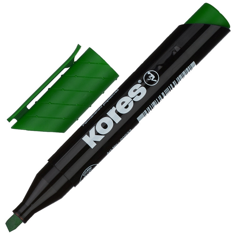 Маркер перманентный KORES зеленый 3-5 мм скошенный наконечник 20955