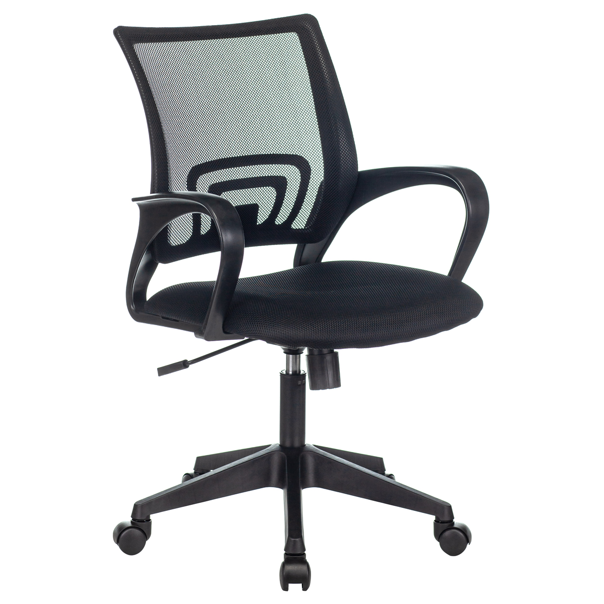 Кресло оператора Бюрократ CH-695N/BLACK, PL, спинка сетка черная TW-01, сиденье ткань черная TW-11,