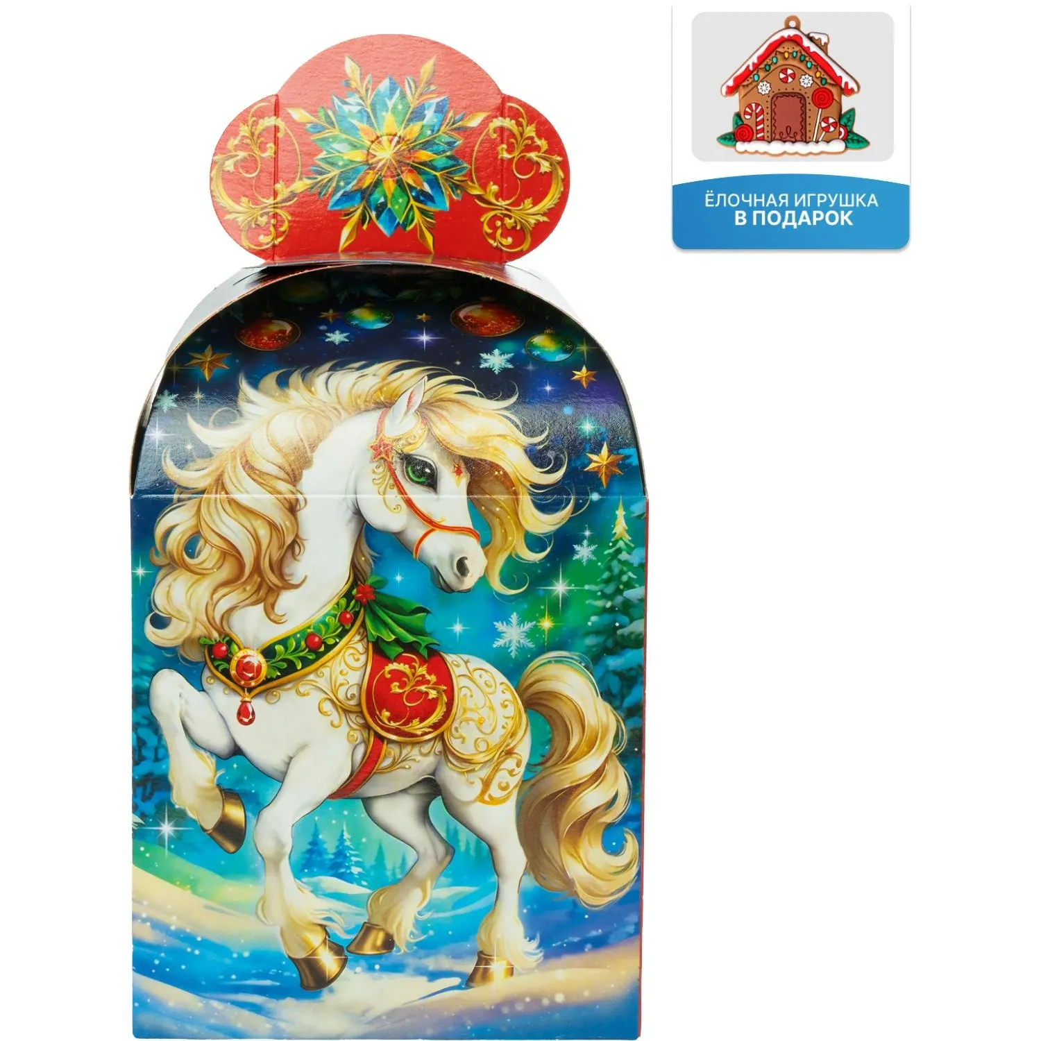 Новогодний сладкий подарок Искорка Картон 1000 грамм, K092