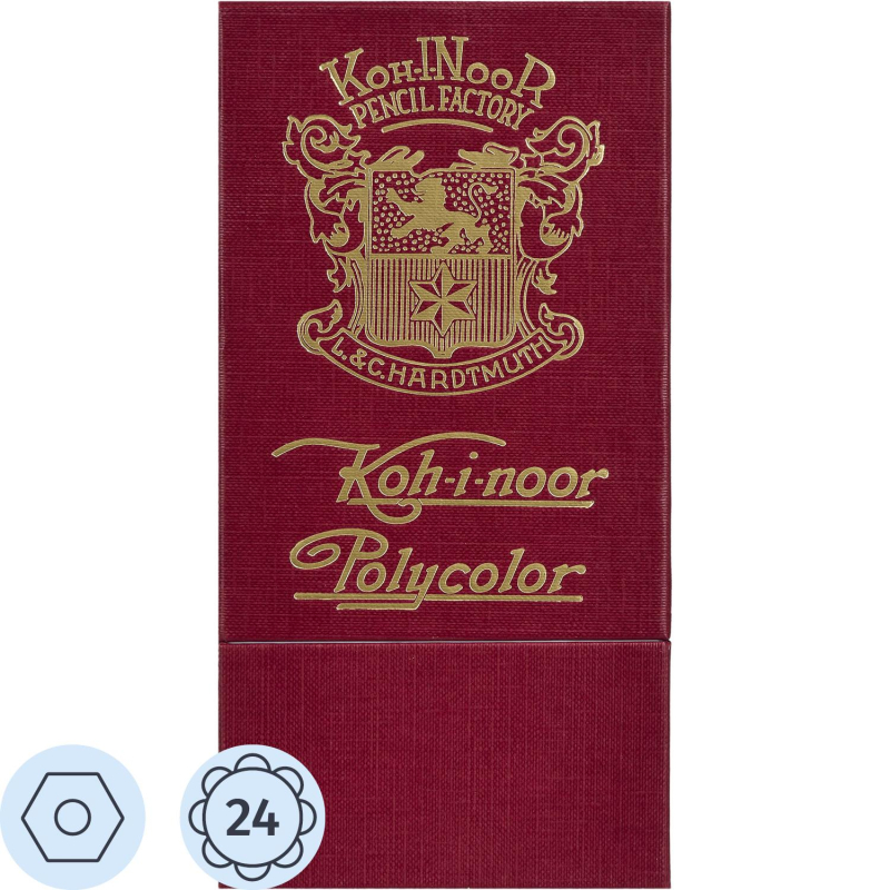 Карандаши цветные худож POLYCOLOR RETRO 3824 24цв/наб пенал 3824024020TK
