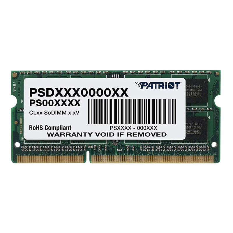 Модуль памяти Patriot SL DDR3 4GB 1600MHz 1.35V SODIMM (PSD34G1600L2S)