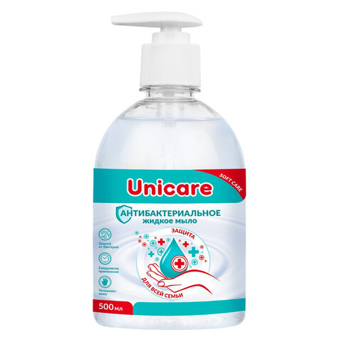 Мыло жидкое антибактериальное 500 мл UNICARE, дозатор