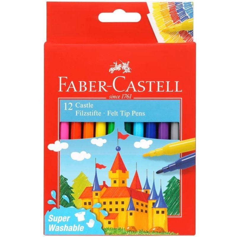 Фломастеры Faber-Castell Замок, 12цв., смываемые,картон,европодвес,554201