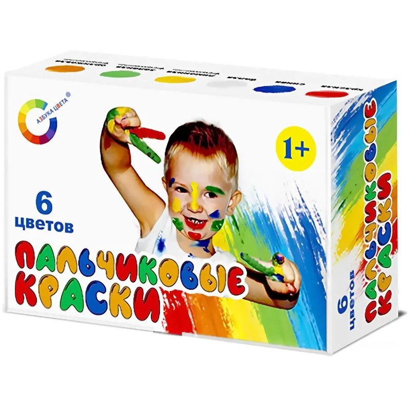 Краски пальчиковые Азбука Цвета 6 цветов по 40мл