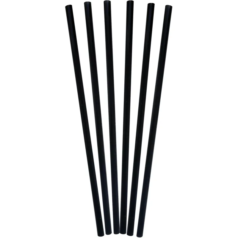 Трубочки для коктейлей 240 мм, d8 мм, черн. пласт. прямые 250 шт/уп