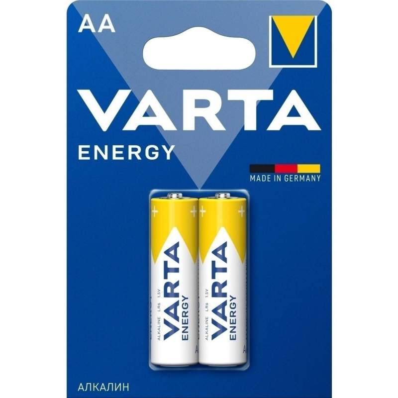 Батарейка Varta ENERGY LR6 AA 2шт/бл Alkaline 1.5V (4106) (4106229412)