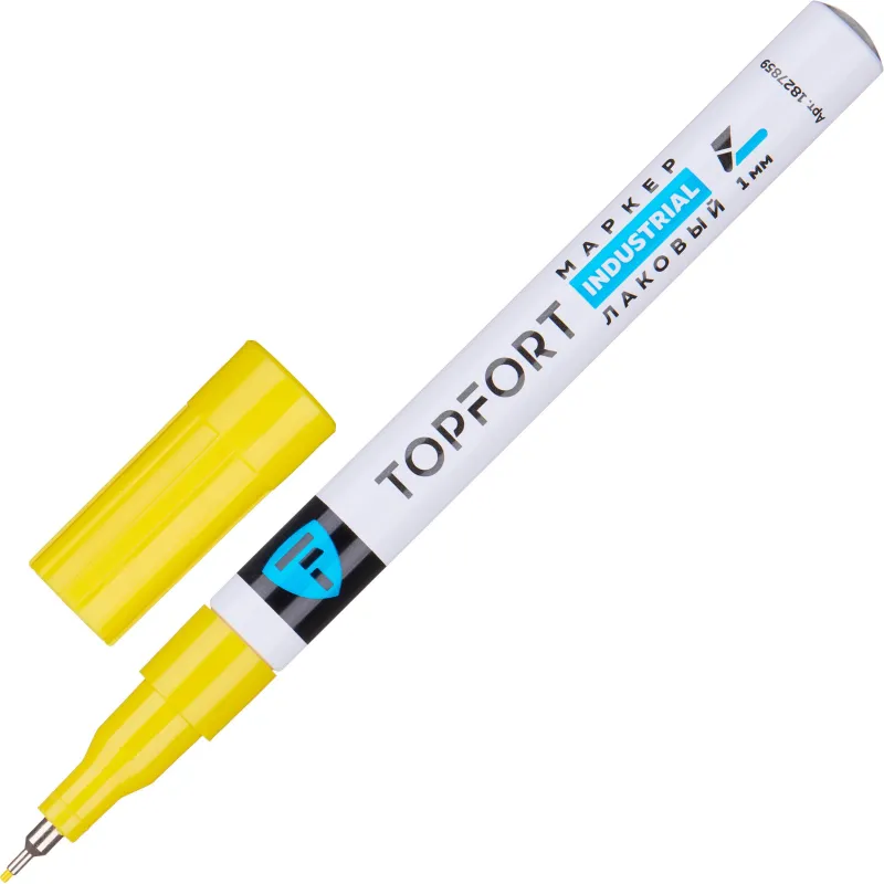 Маркер лаковый TOPFORT Industrial 1 мм желтый