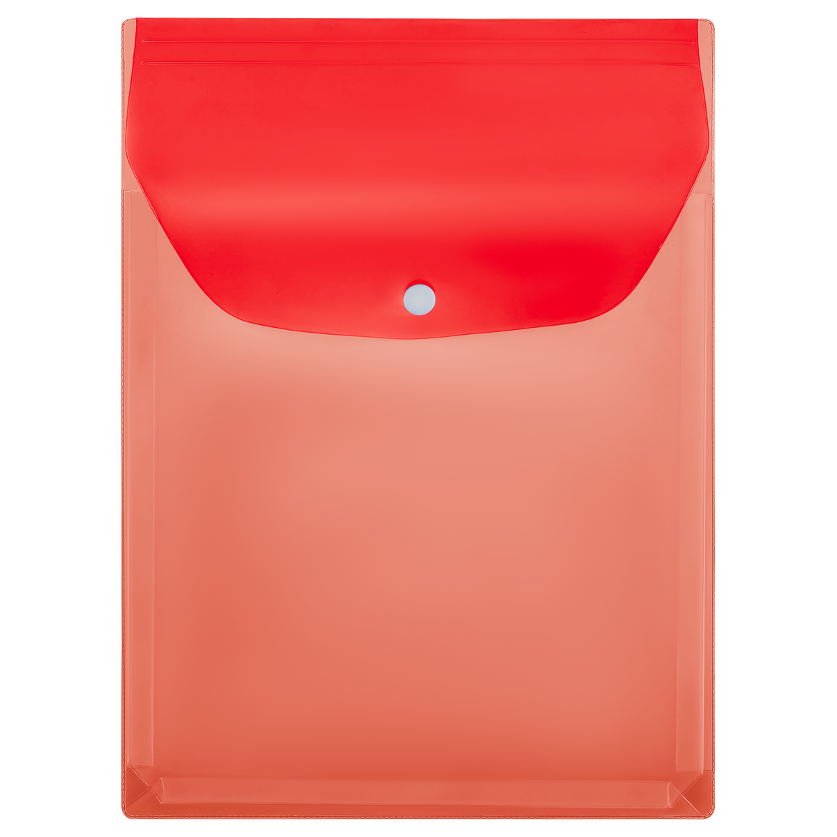 5шт/ уп / Папка-конверт на кнопке OfficeSpace А4, ПВХ, 180мкм, вертикальная, расширяющаяся до 250л., , красная