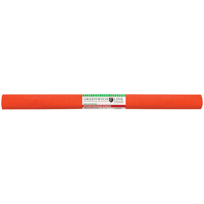 Бумага крепированная Greenwich Line, 50*250см, 32г/м2, темно-оранжевая, в рулоне