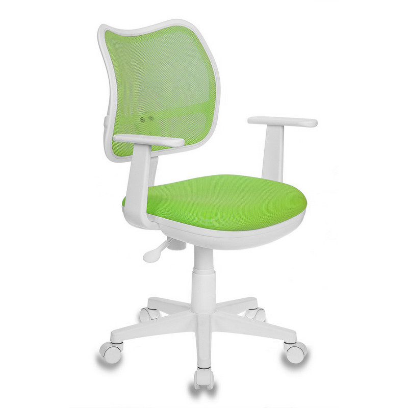 Кресло VB_Детское CH-W797/SD/TW-18 ткань/сетка зелен., пласт. бел.