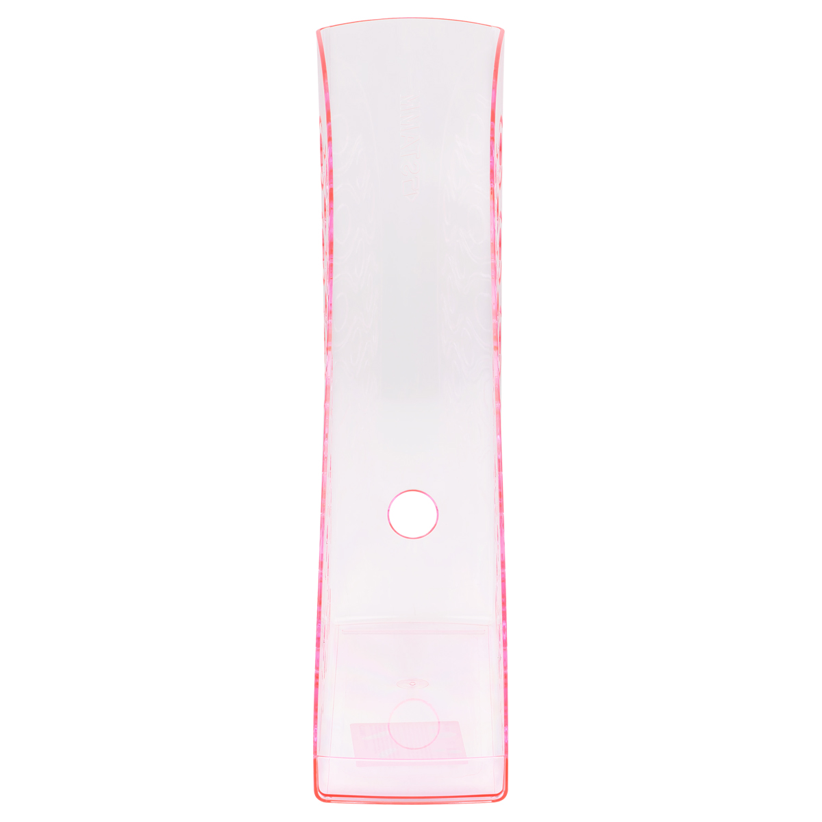 Лоток для бумаг вертикальный СТАММ "Вега", тонированный неоновый розовый, ширина 90мм