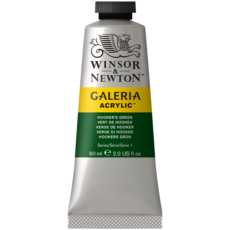 Краска акриловая художественная Winsor&Newton "Galeria", 60мл, туба, зеленый Хукера