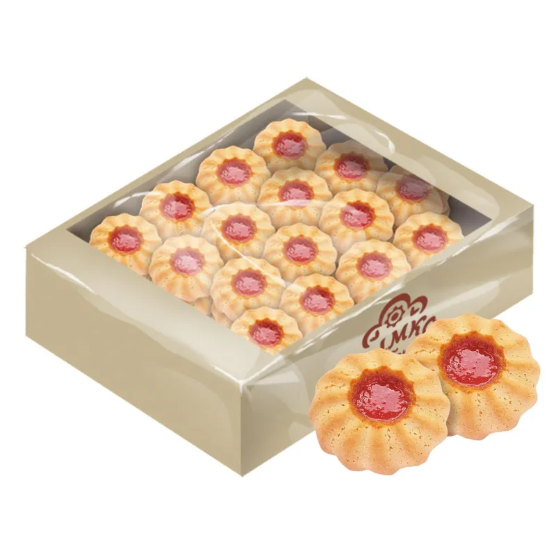 Печенье Дымка Курабье с малиновым джемом, 3кг/уп