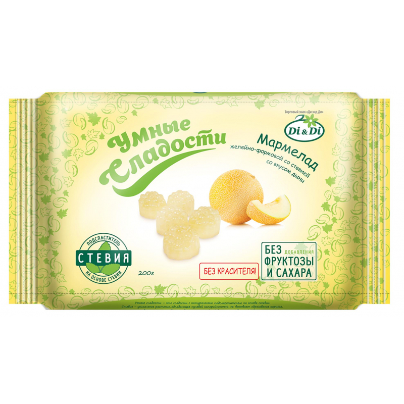 Мармелад Умные сладости Di&Di желейно-формовой со вкусом дыни,стевия,200г