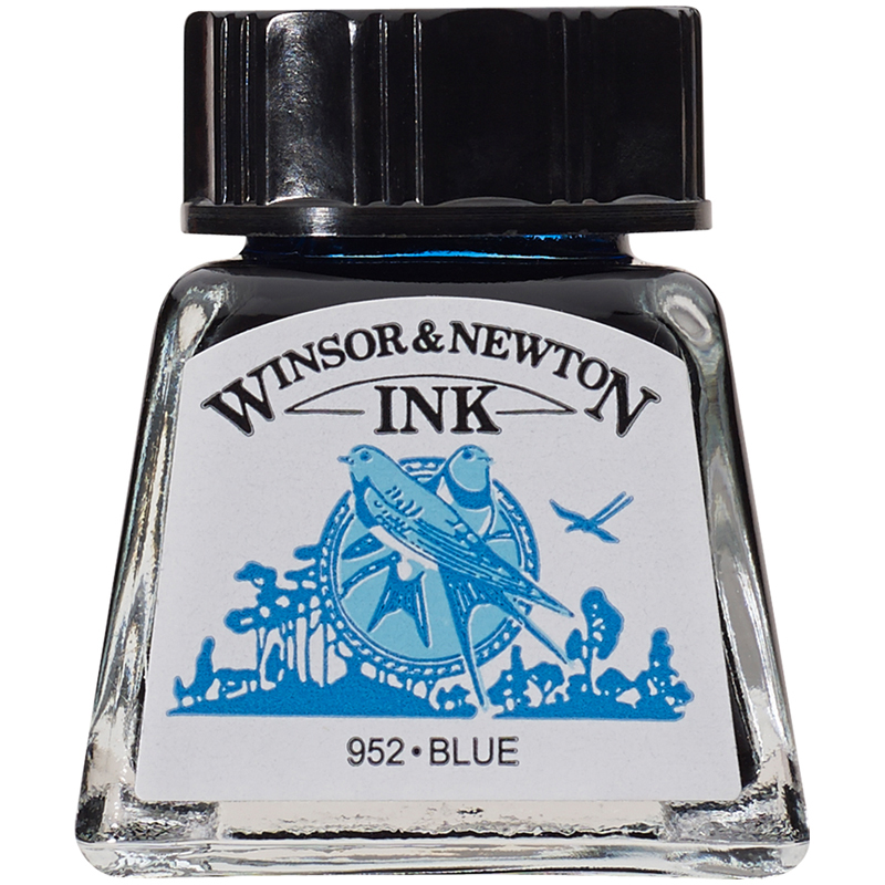 Тушь Winsor&Newton для рисования, синий, стекл. флакон 14мл