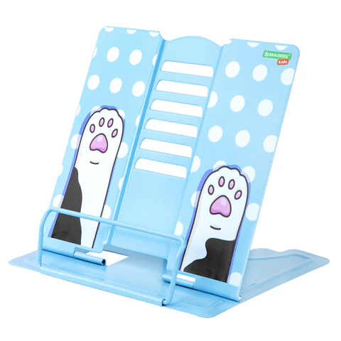 Подставка для книг и учебников BRAUBERG KIDS "Lil Paws", регулируемый угол наклона, металл, 238053