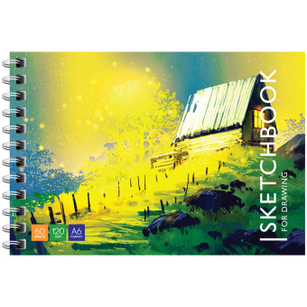 Скетчбук-блокнот 60л., А6 ArtSpace "Bright world", на гребне, 120г/м2