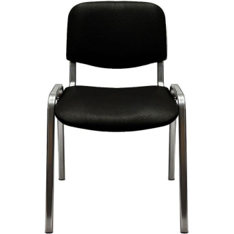Стул КО_EChair Rio(ИЗО) искожа черная гладкая 201, каркас под хром