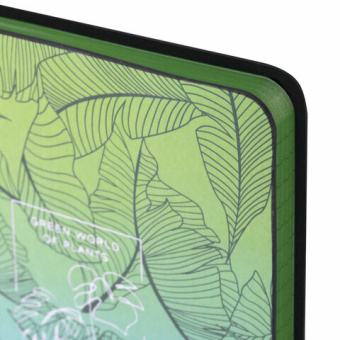 Блокнот МАЛЫЙ ФОРМАТ (100х150 мм) А6, BRAUBERG VISTA "Monstera", под кожу, гибкий, тиснение фольга,