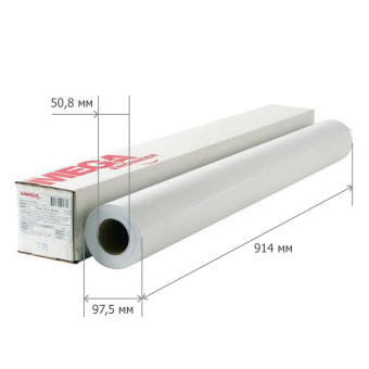 Бумага широкоформатная MEGA Engineer InkJet (диаметр втулки 50,8 мм, длина 50 м, ширина 914 мм, плотность 80 г/кв.м, белизна 146 %)