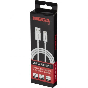Кабель ProMega U152, 2,4A, 1м, USB - Lightning, TPE, белый