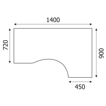 Стол письменный Riva правый (клен, 1400х900х750 мм)