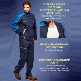 Куртка летняя муж. л34-КУ т.син/вас (р.64-66) 182-188 (мод.КУ208)