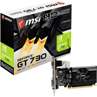 Видеокарта MSI GT 730 (N730K-2GD3/LP) 2GB DDR3 DVI-D/HDMI/D-SUB
