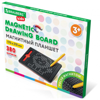 Магнитный планшет доска MAGPAD MEDIUM для рисования 17х21см, 380 шариков, BRAUBERG KIDS