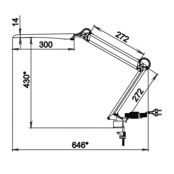 Светильник Трансвит Гермес, на струбцине,(черный),светодиодный, диммер