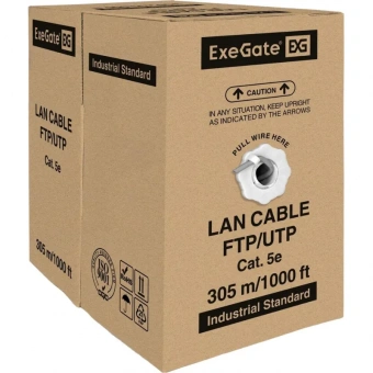 Кабель ExeGate UTP4-C5e-CCA-S24-IN-PVC-GY-305 UTP