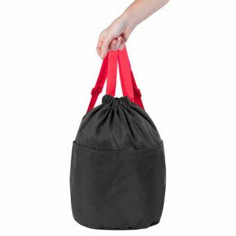 Рюкзак спортивный мешок HEIKKI PACK (ХЕЙКИ), 2 отделенения, увеличенный объем, 40х35 см, черно-красн