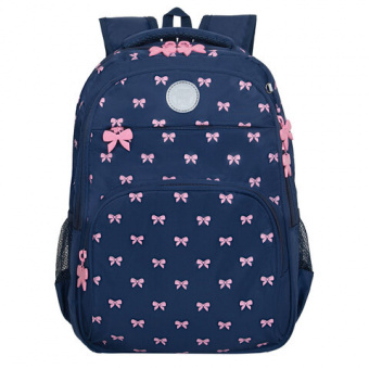 Рюкзак GRIZZLY школьный, анатомическая спинка, 2 отделения, для девочек, "PINK BOWS", 39х30х20 см, R