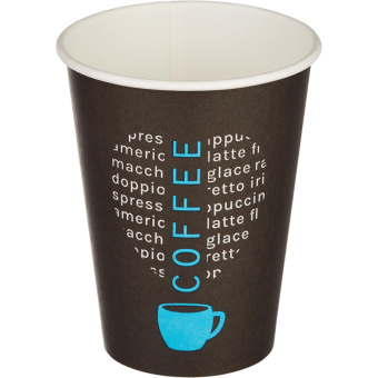 Стакан одноразовый бумажный 300 мл черный 50 штук в упаковке Комус Love Coffee