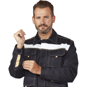 Костюм рабочий летний муж л44-КПК т.син/беж (р.52-54) 182-188 (Троя)