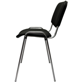 Стул КО_EChair Rio(ИЗО) искожа черная гладкая 201, каркас под хром