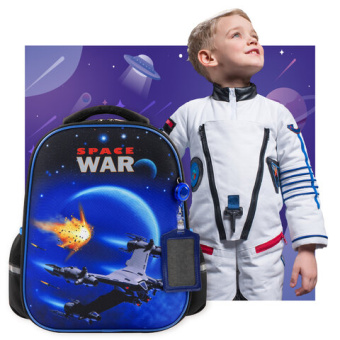 Ранец ЮНЛАНДИЯ LIGHT, 2 отделения, "Space war", 38х29х16 см, 270607