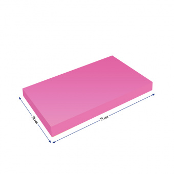 Самоклеящийся блок Berlingo "Ultra Sticky", 50*75мм, 80л, розовый неон
