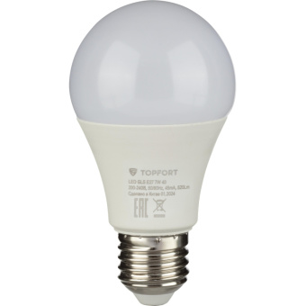 Лампа светодиодная Topfort E27 7W 4000K груша