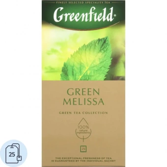 Чай Greenfield Green Melissa зеленый фольгир.25пак/уп